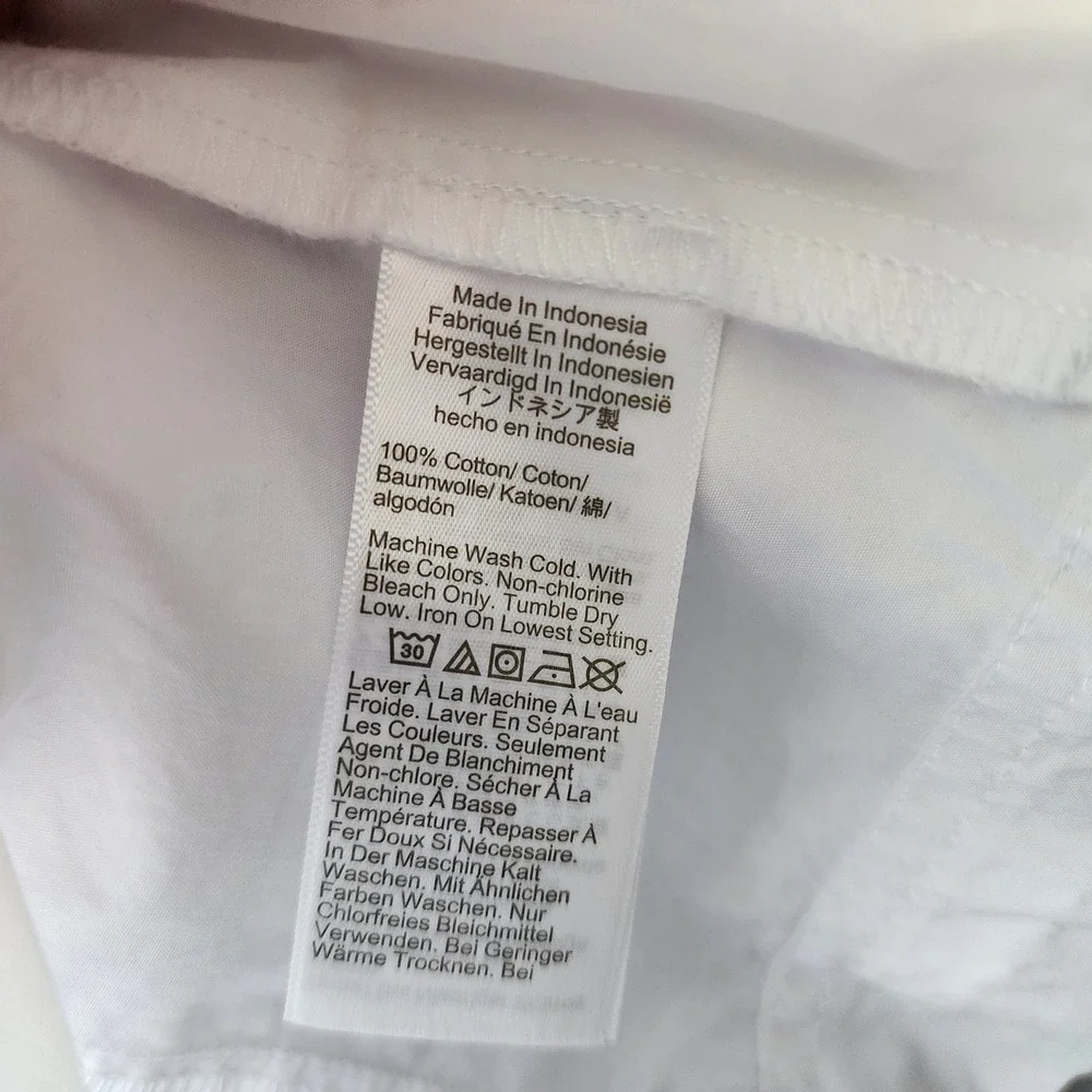 Madewell Top Womens Size 14 White Cotton Poplin Puff Sleeve Sculptural Shirt NWT
